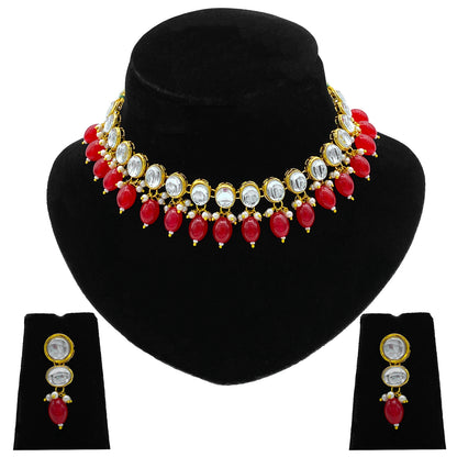 Sujwel Necklace Set with Earrings, for Girls and Women (08-0517)