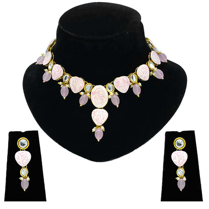 Sujwel Necklace Set with Earrings, for Girls and Women (08-0516)