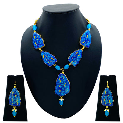 Sujwel Necklace Set with Earrings, for Girls and Women (08-0505)