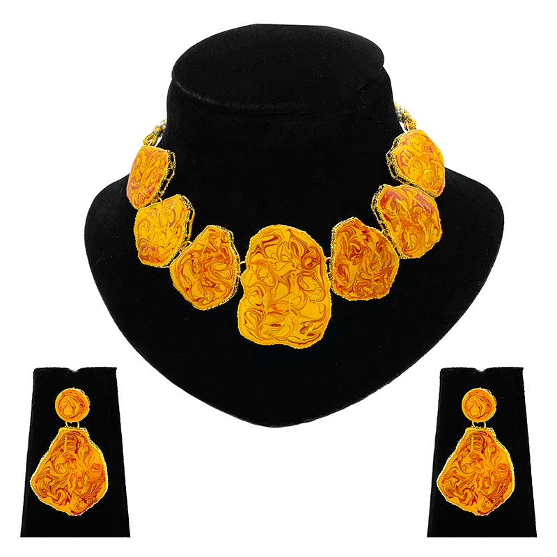 Sujwel Necklace Set with Earrings, for Girls and Women (08-0513)