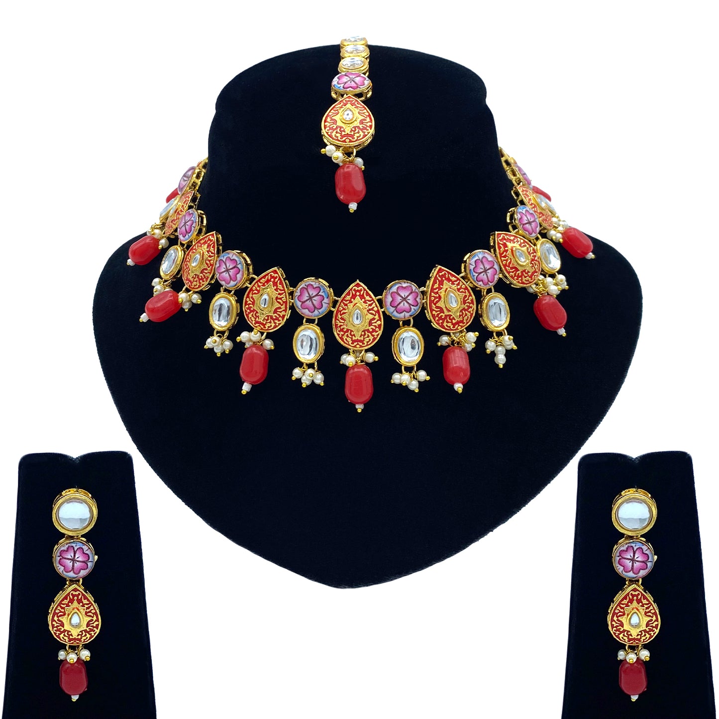 Sujwel Kundan Jewellery Set (08-0543)