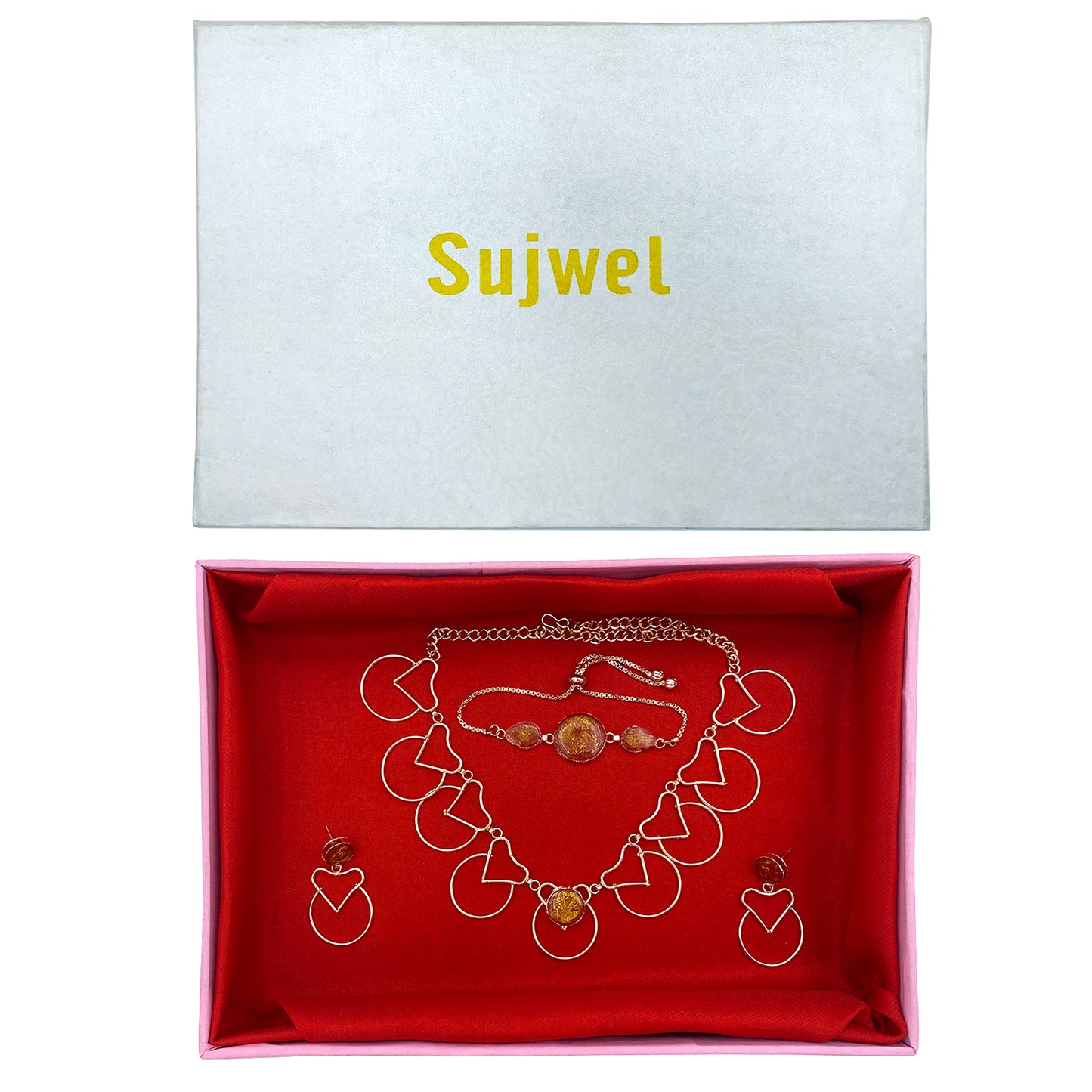 Sujwel Necklace Set with Earrings, Bracelet for Girls and Women (24-0102)