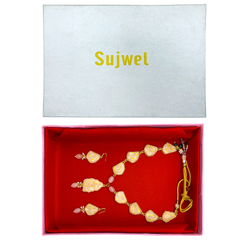 Sujwel Necklace Set with Earrings, for Girls and Women (08-0512)