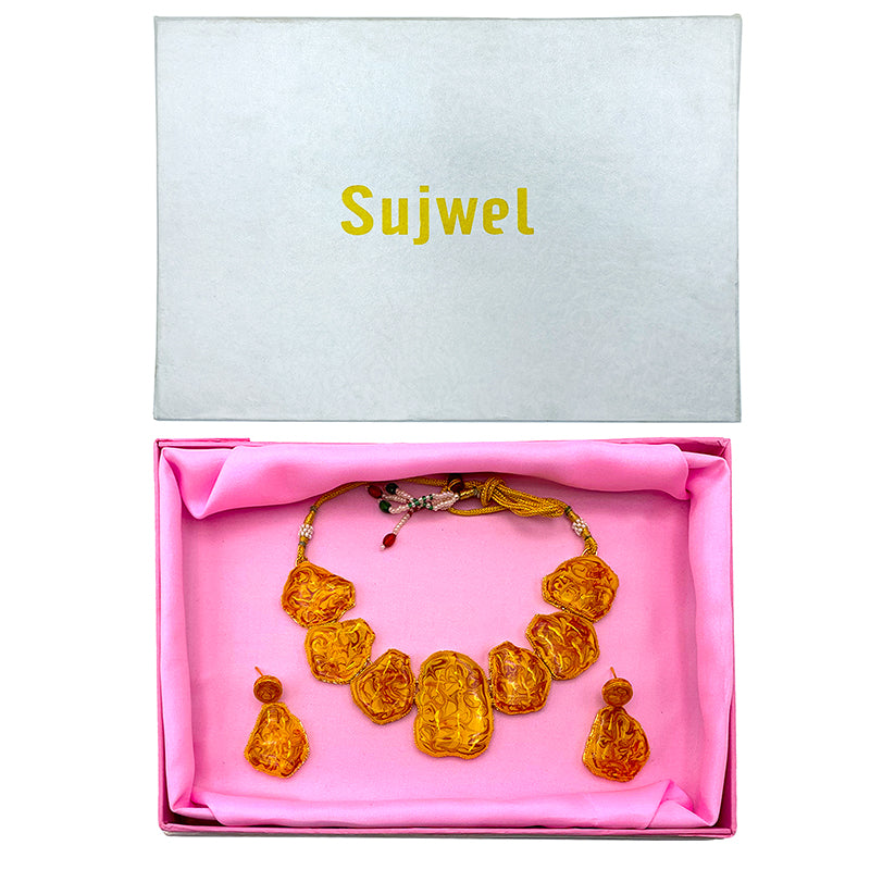 Sujwel Necklace Set with Earrings, for Girls and Women (08-0513)