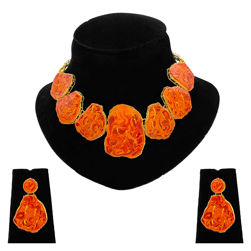 Sujwel Necklace Set with Earrings, for Girls and Women (08-0513)