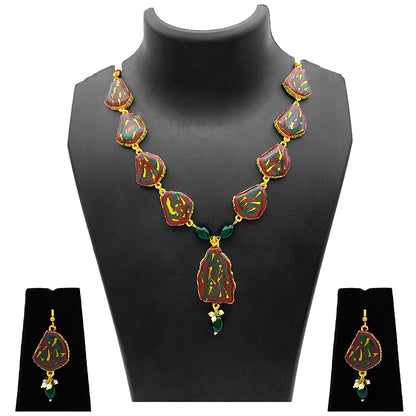 Sujwel Necklace Set with Earrings, for Girls and Women (08-0512)