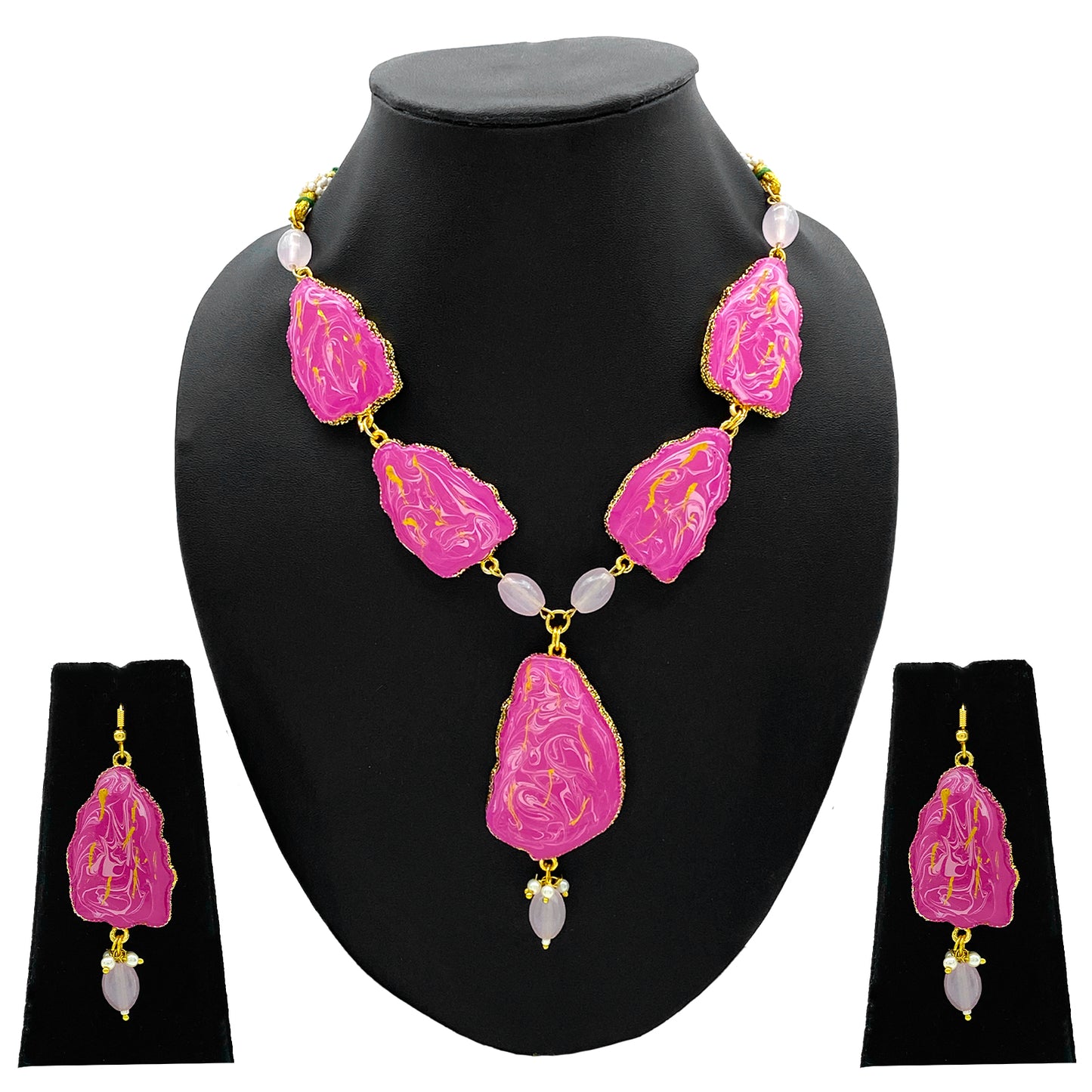 Sujwel Necklace Set with Earrings, for Girls and Women (08-0505)