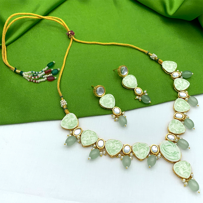 Sujwel Necklace Set with Earrings, for Girls and Women (08-0516)