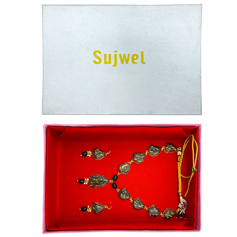 Sujwel Necklace Set with Earrings, for Girls and Women (08-0512)