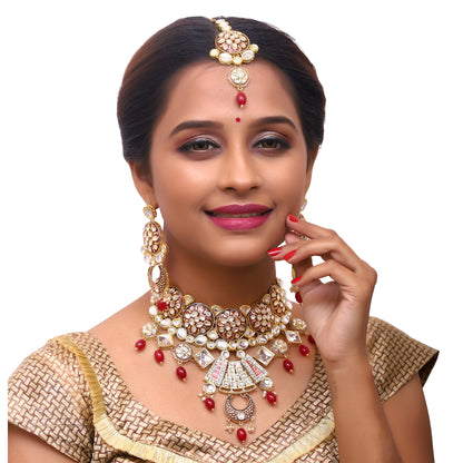 Sujwel Kundan and Meenakari Necklace Set (08-0311)