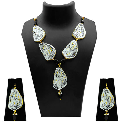 Sujwel Necklace Set with Earrings, for Girls and Women (08-0519)