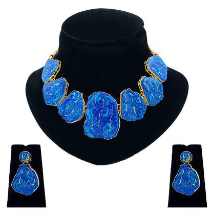 Sujwel Necklace Set with Earrings, for Girls and Women (08-0513)