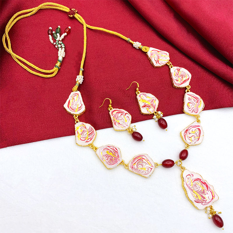 Sujwel Necklace Set with Earrings, for Girls and Women (08-0512)