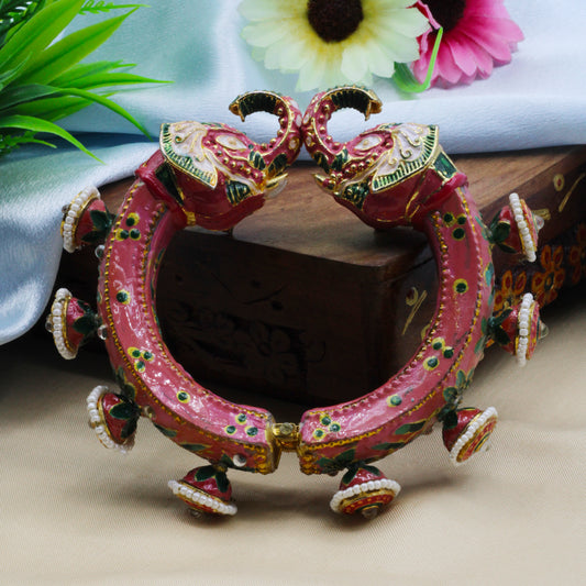 Elephant Kundan Meenakari Kada for Woman - Free size (SUJ12-102)