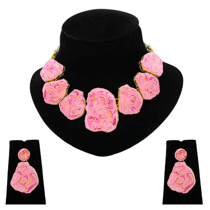 Sujwel Necklace Set with Earrings, for Girls and Women (08-0513)