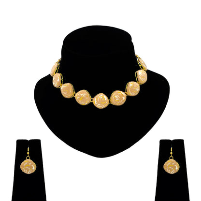 Sujwel Meenakari Necklace Set with Earrings, for Girls and Women (08-0511)