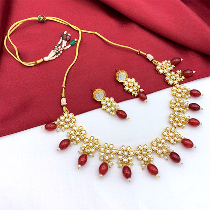 Sujwel Necklace Set with Earrings, for Girls and Women (08-0499)