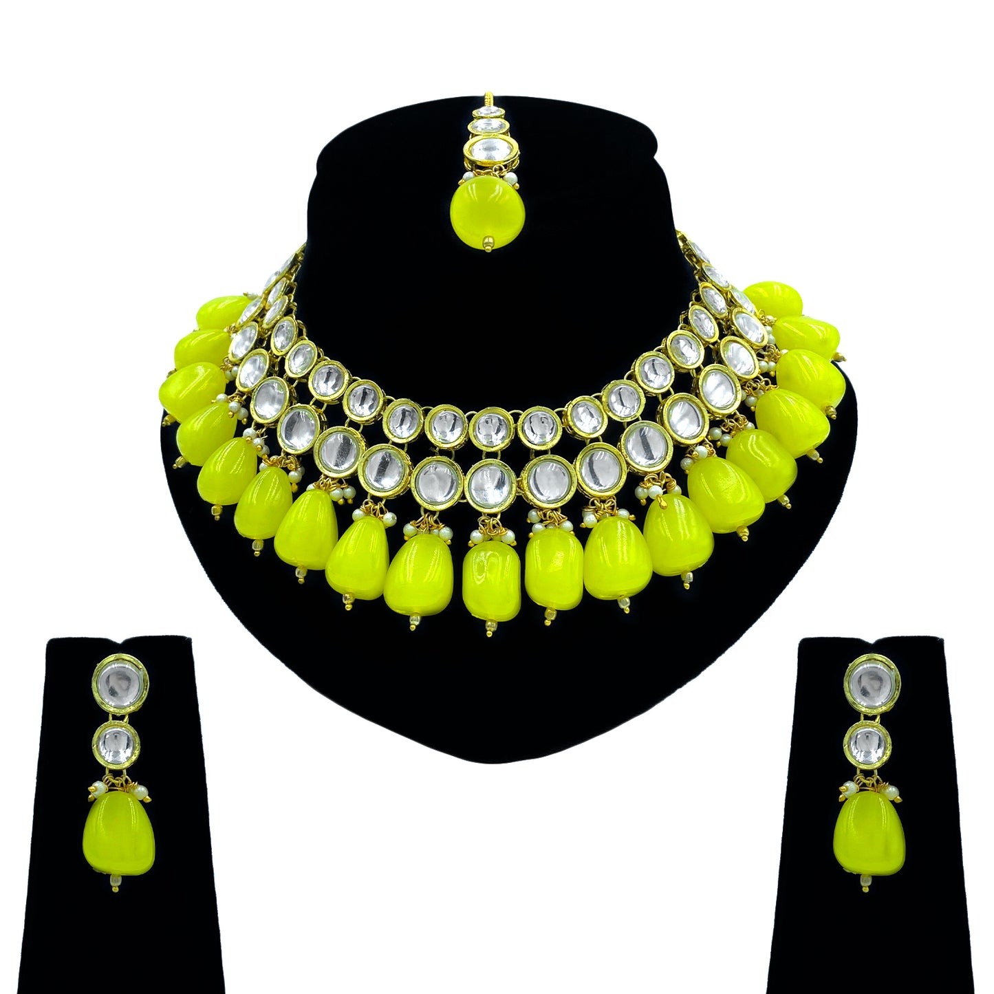 Sujwel Kundan Necklace Set For Woman (08-0465)