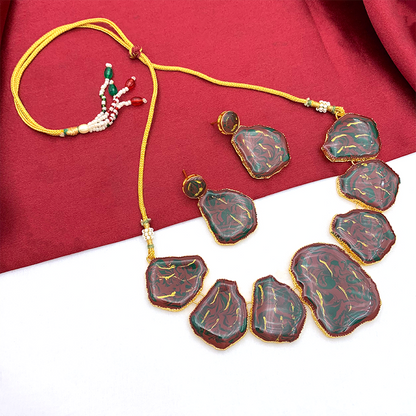 Sujwel Necklace Set with Earrings, for Girls and Women (08-0513)