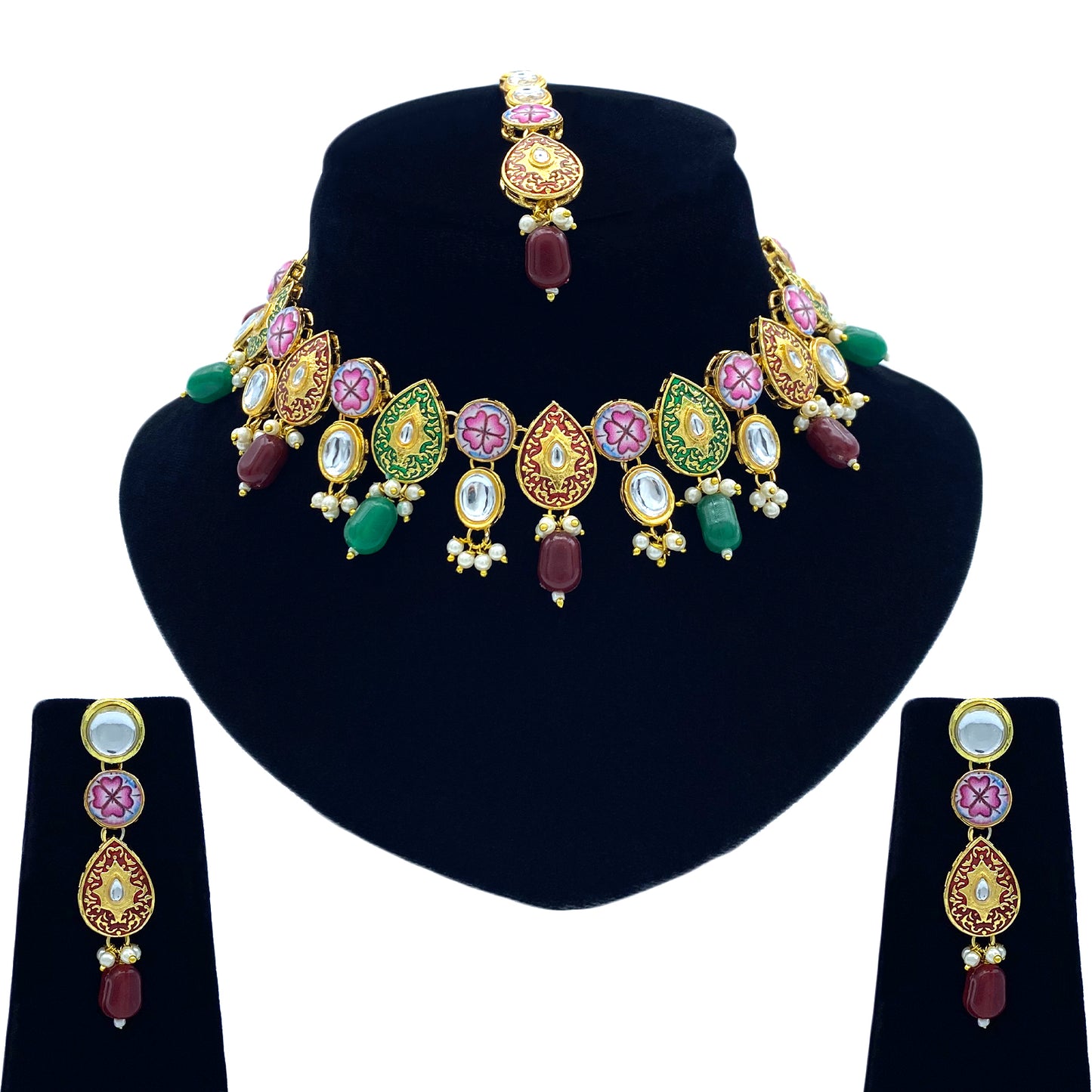 Sujwel Kundan Jewellery Set (08-0543)