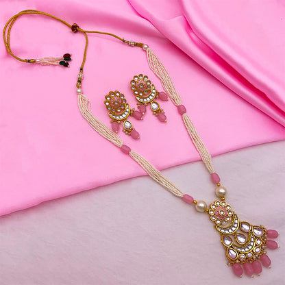 Sujwel Kundan Meenakari Mala Set (08-0484)