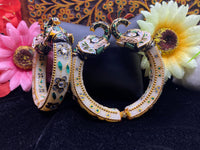 Thumbnail for Sujwel Jewellery Elephant Antique Gold Plated Bangles for Women