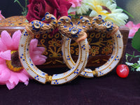Thumbnail for Sujwel Jewellery Peacock Antique Gold Plated Bangles for Women