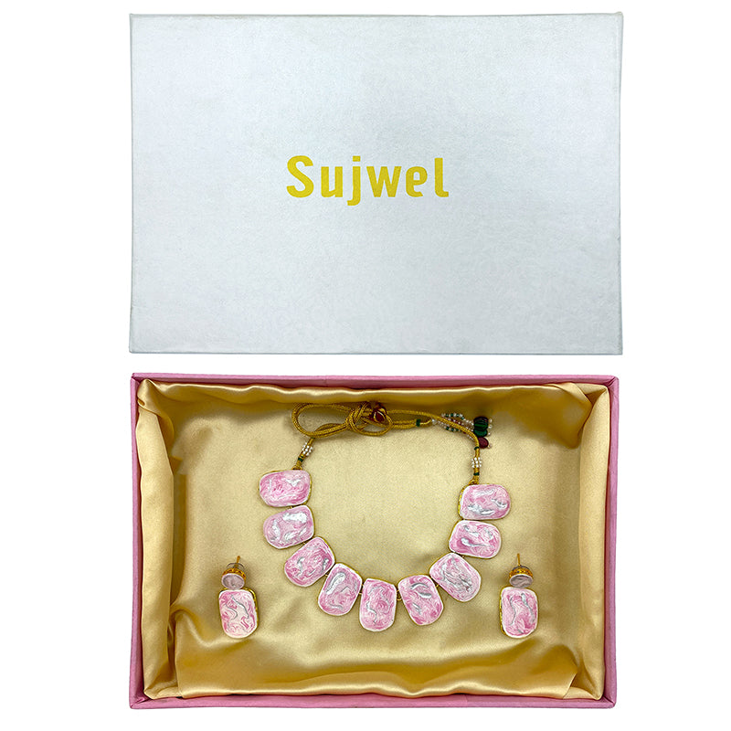 Sujwel Necklace Set with Earrings, for Girls and Women (08-0497)