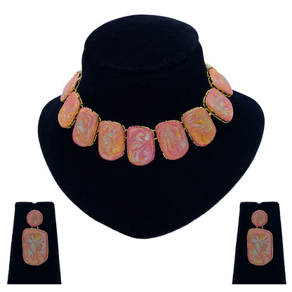 Sujwel Necklace Set with Earrings, for Girls and Women (08-0497)