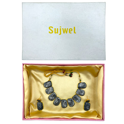 Sujwel Necklace Set with Earrings, for Girls and Women (08-0497)