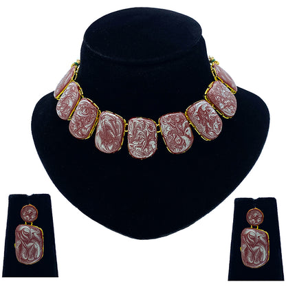 Sujwel Necklace Set with Earrings, for Girls and Women (08-0497)