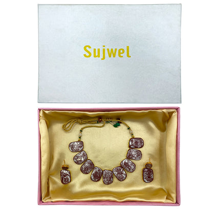 Sujwel Necklace Set with Earrings, for Girls and Women (08-0497)