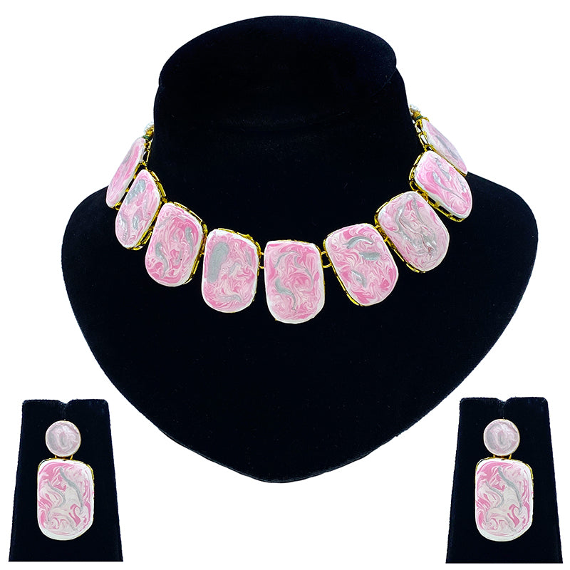 Sujwel Necklace Set with Earrings, for Girls and Women (08-0497)