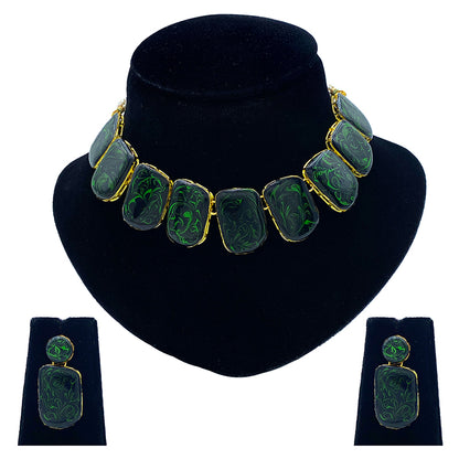 Sujwel Necklace Set with Earrings, for Girls and Women (08-0497)