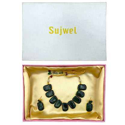 Sujwel Necklace Set with Earrings, for Girls and Women (08-0497)