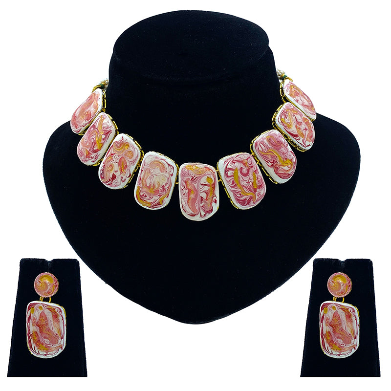 Sujwel Necklace Set with Earrings, for Girls and Women (08-0497)