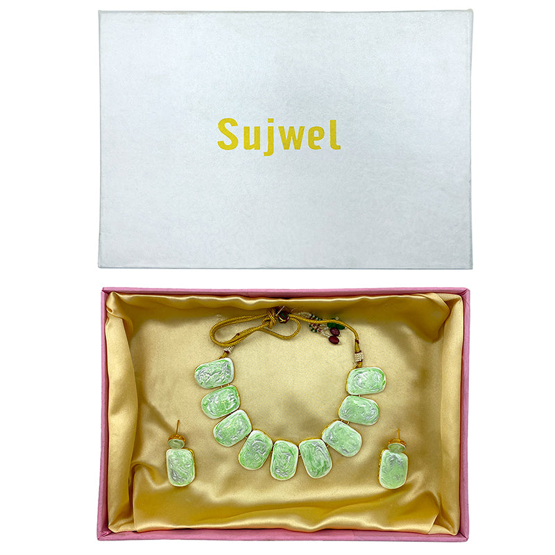 Sujwel Necklace Set with Earrings, for Girls and Women (08-0497)