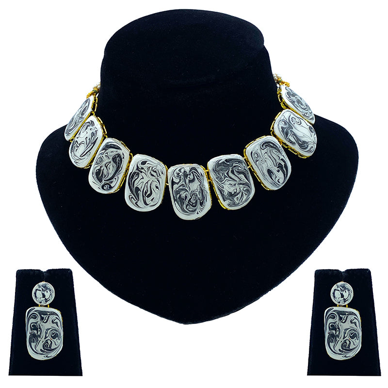 Sujwel Necklace Set with Earrings, for Girls and Women (08-0497)