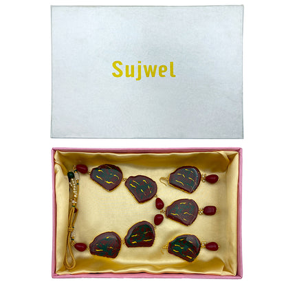 Sujwel Necklace Set with Earrings, for Girls and Women (08-0498)