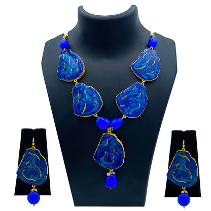 Sujwel Necklace Set with Earrings, for Girls and Women (08-0498)