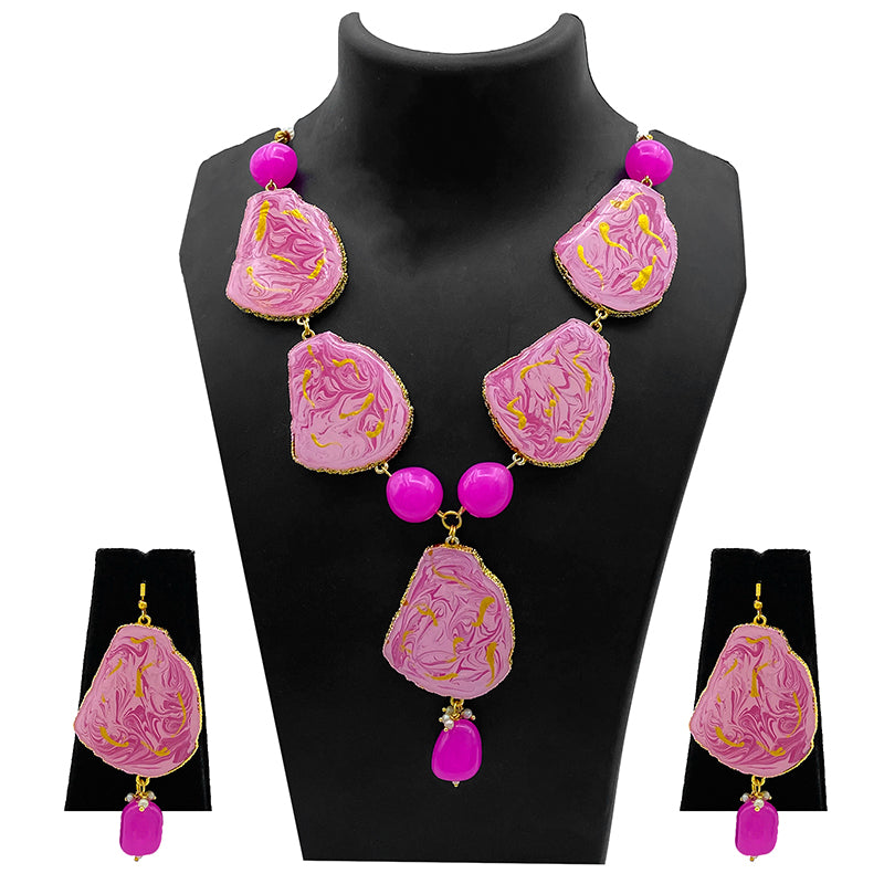 Sujwel Necklace Set with Earrings, for Girls and Women (08-0498)