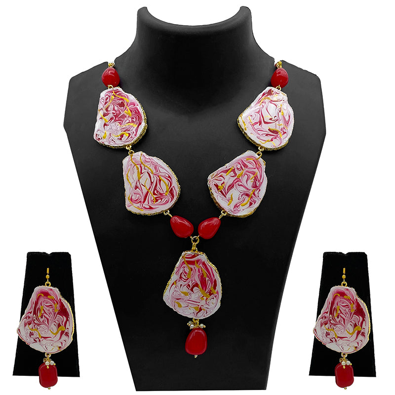 Sujwel Necklace Set with Earrings, for Girls and Women (08-0498)