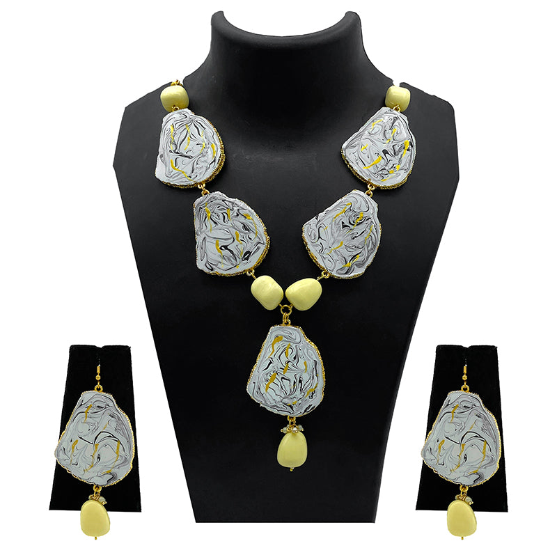 Sujwel Necklace Set with Earrings, for Girls and Women (08-0498)