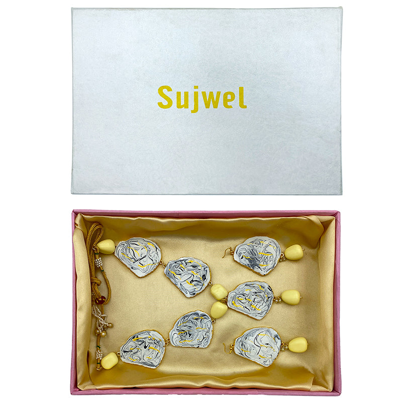 Sujwel Necklace Set with Earrings, for Girls and Women (08-0498)