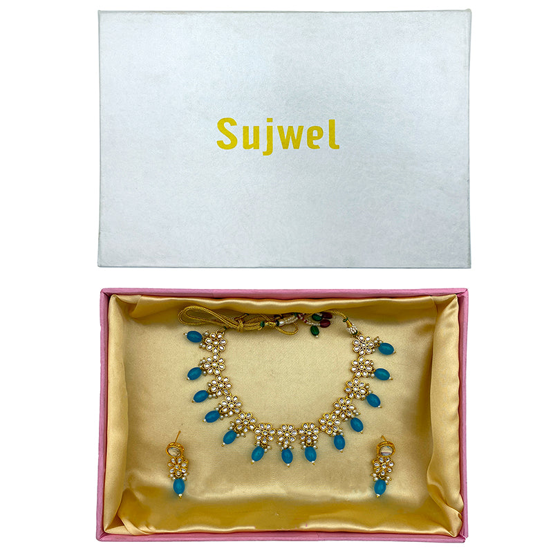 Sujwel Necklace Set with Earrings, for Girls and Women (08-0499)