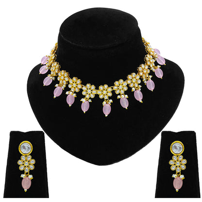 Sujwel Necklace Set with Earrings, for Girls and Women (08-0499)