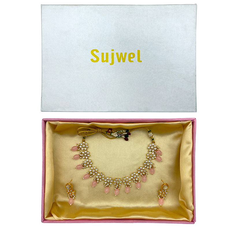 Sujwel Necklace Set with Earrings, for Girls and Women (08-0499)