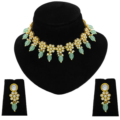 Sujwel Necklace Set with Earrings, for Girls and Women (08-0499)