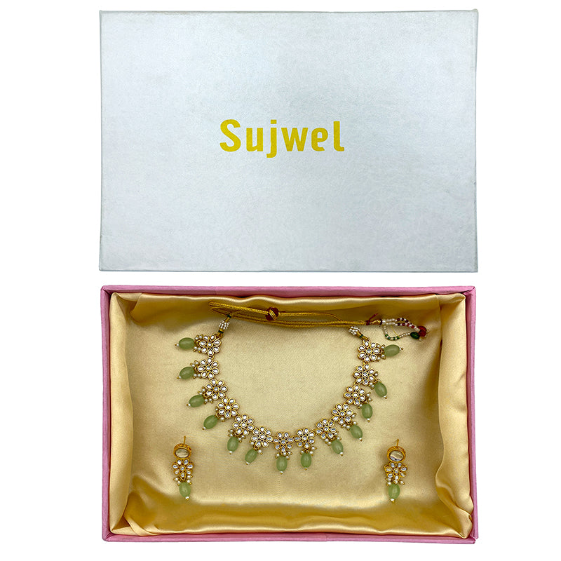 Sujwel Necklace Set with Earrings, for Girls and Women (08-0499)