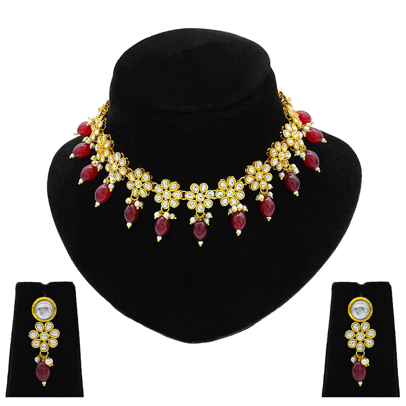 Sujwel Necklace Set with Earrings, for Girls and Women (08-0499)